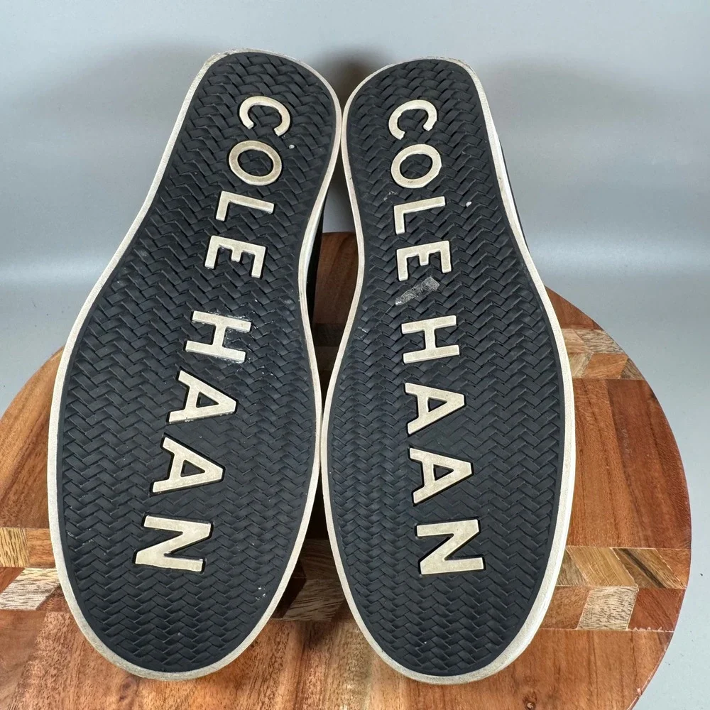 Cole Haan Mens Grand.OS Black Leather Slip On Sneakers C14531 Size 10M